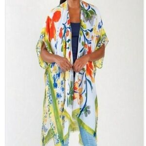 PAPARAZZI BY BIZ Floral Kimono Coverup Wrap ~ NWT